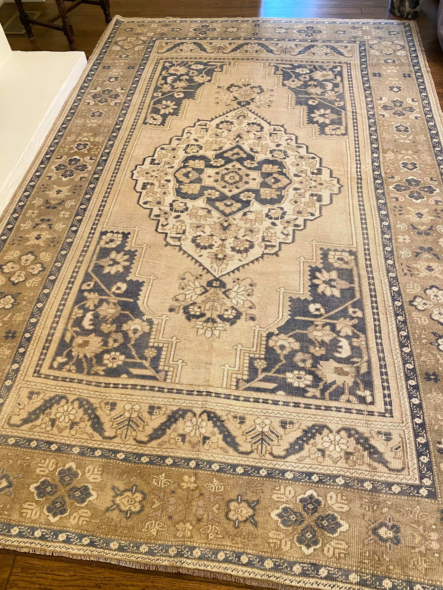 6’9”x10’7’ Vintage Oushak larger Area Rug