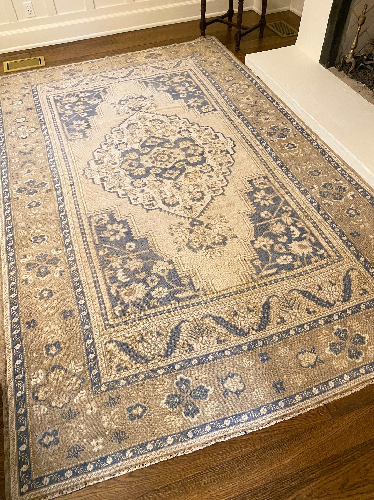 6’9”x10’7’ Vintage Oushak larger Area Rug