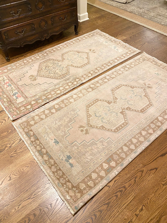 1 of 2 Matching Oushak Area Rugs