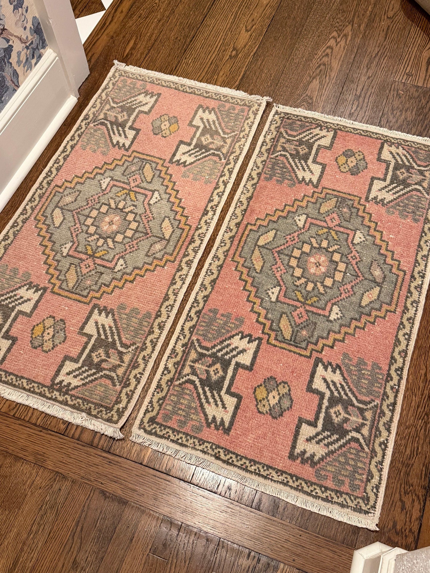 1 of 2 Matching Oushak Mats