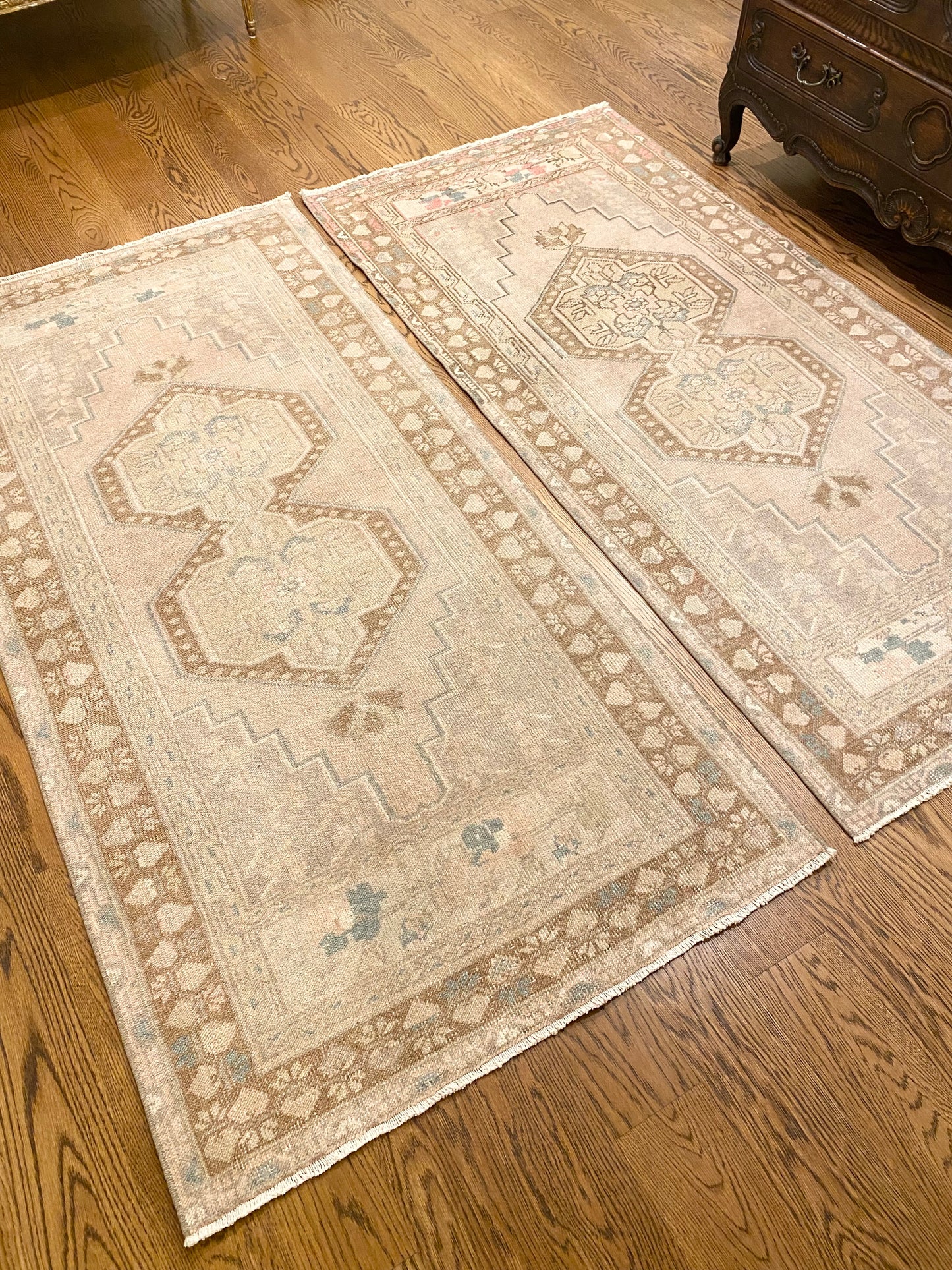 1 of 2 Matching Oushak Area Rugs 2'11" x 6'4"