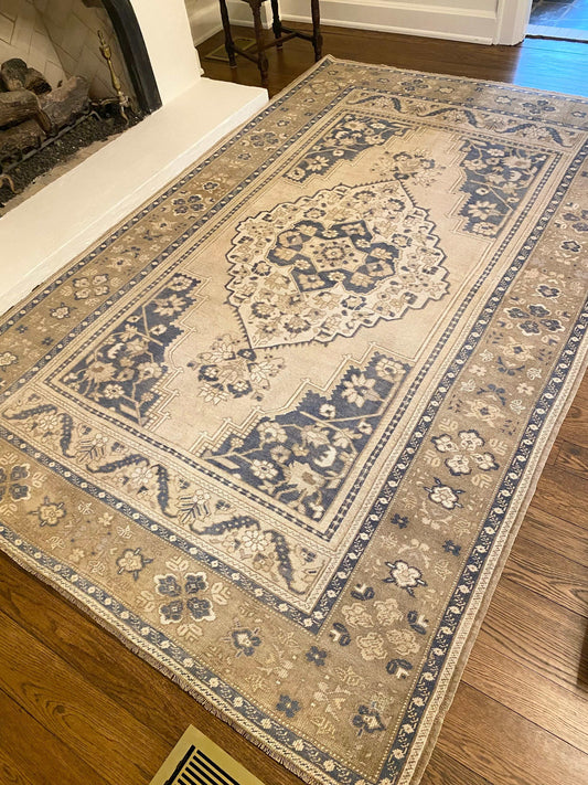 6’9”x10’7’ Vintage Oushak larger Area Rug