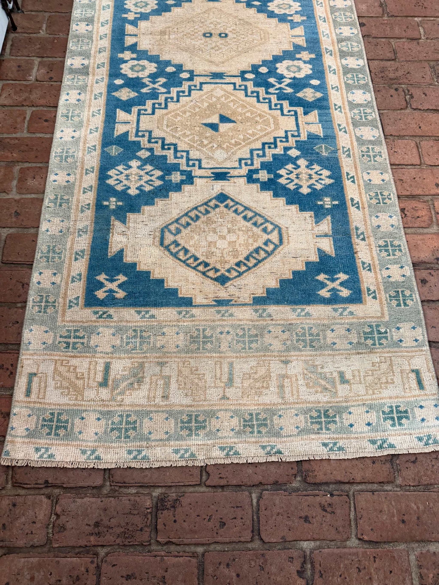 3'1" x 8'2" Runner with Blue