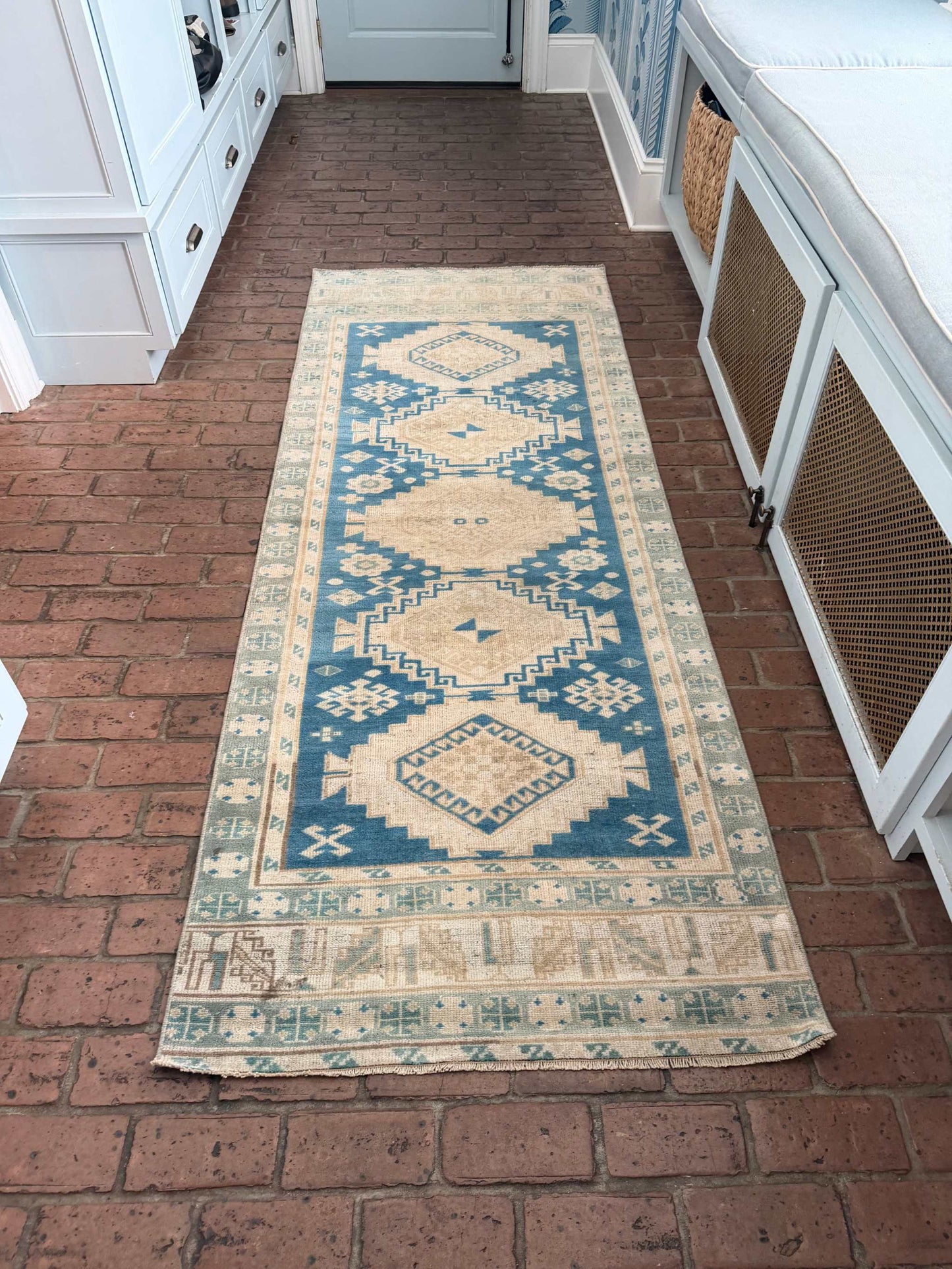3'1" x 8'2" Runner with Blue