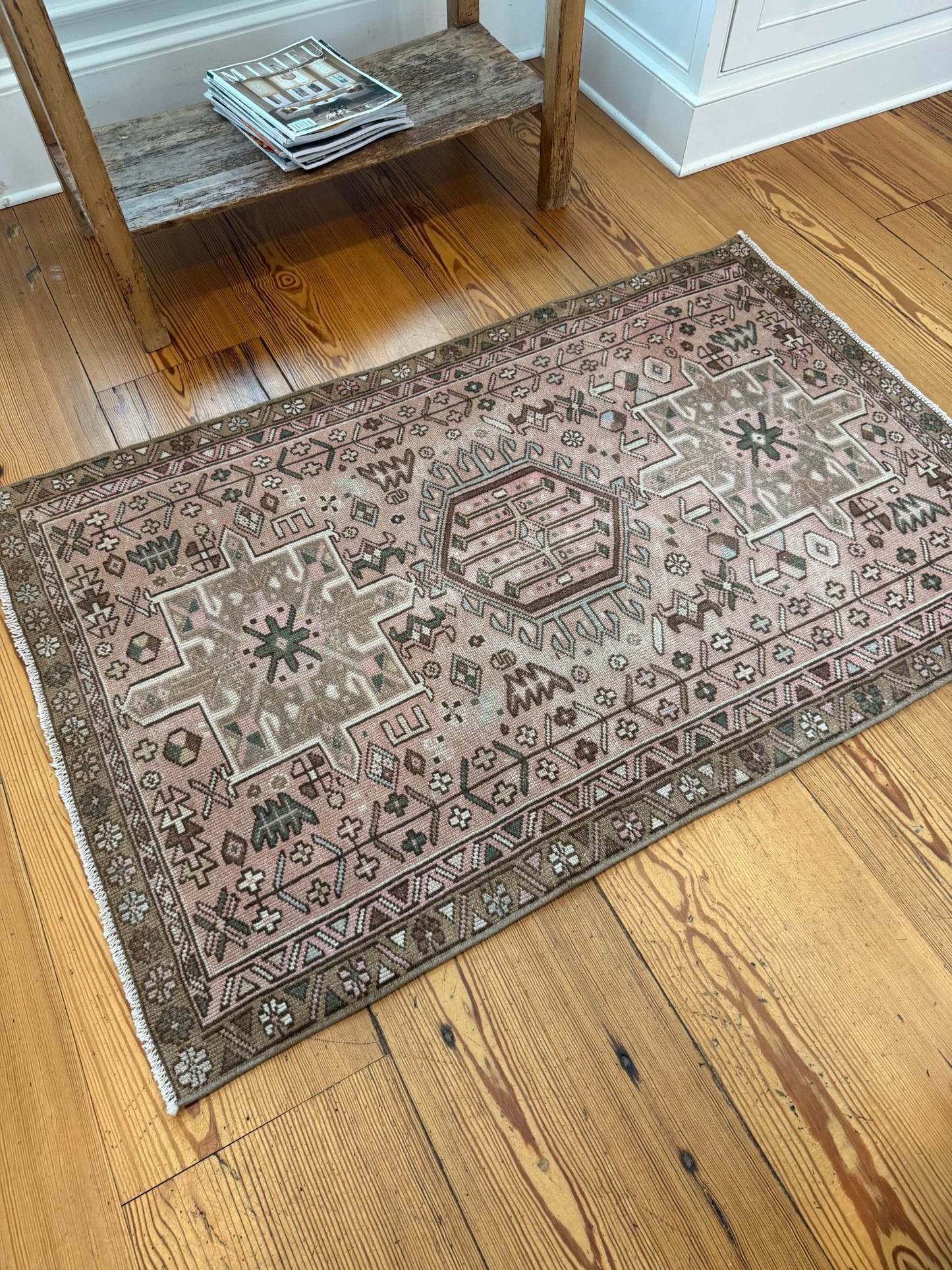 3' x 4'6" Area Rug with Blush and Brown
