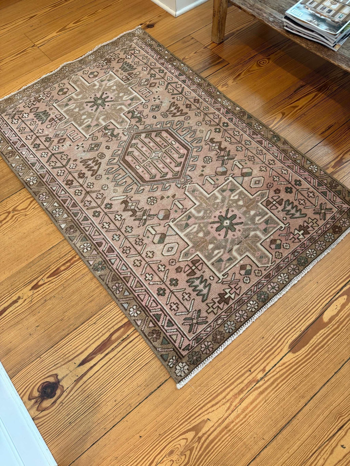 3' x 4'6" Area Rug with Blush and Brown
