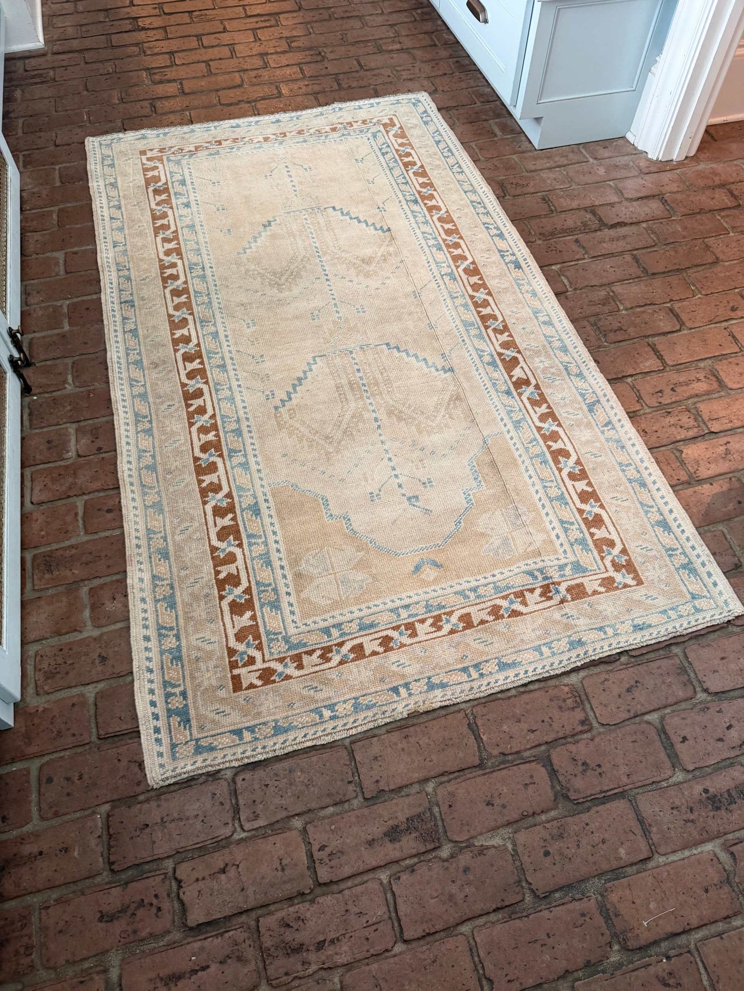 3'8" x 6'6" Area Rug with Blue, Beige, and Browns